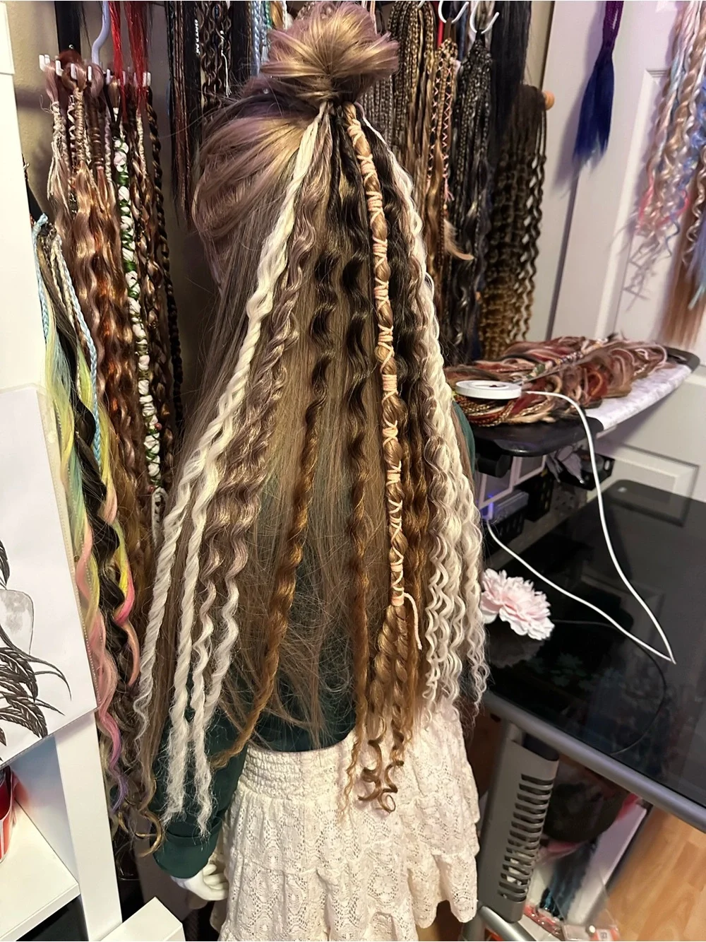 Boho Mixed Brown and Blonde Braided Hair Extensions